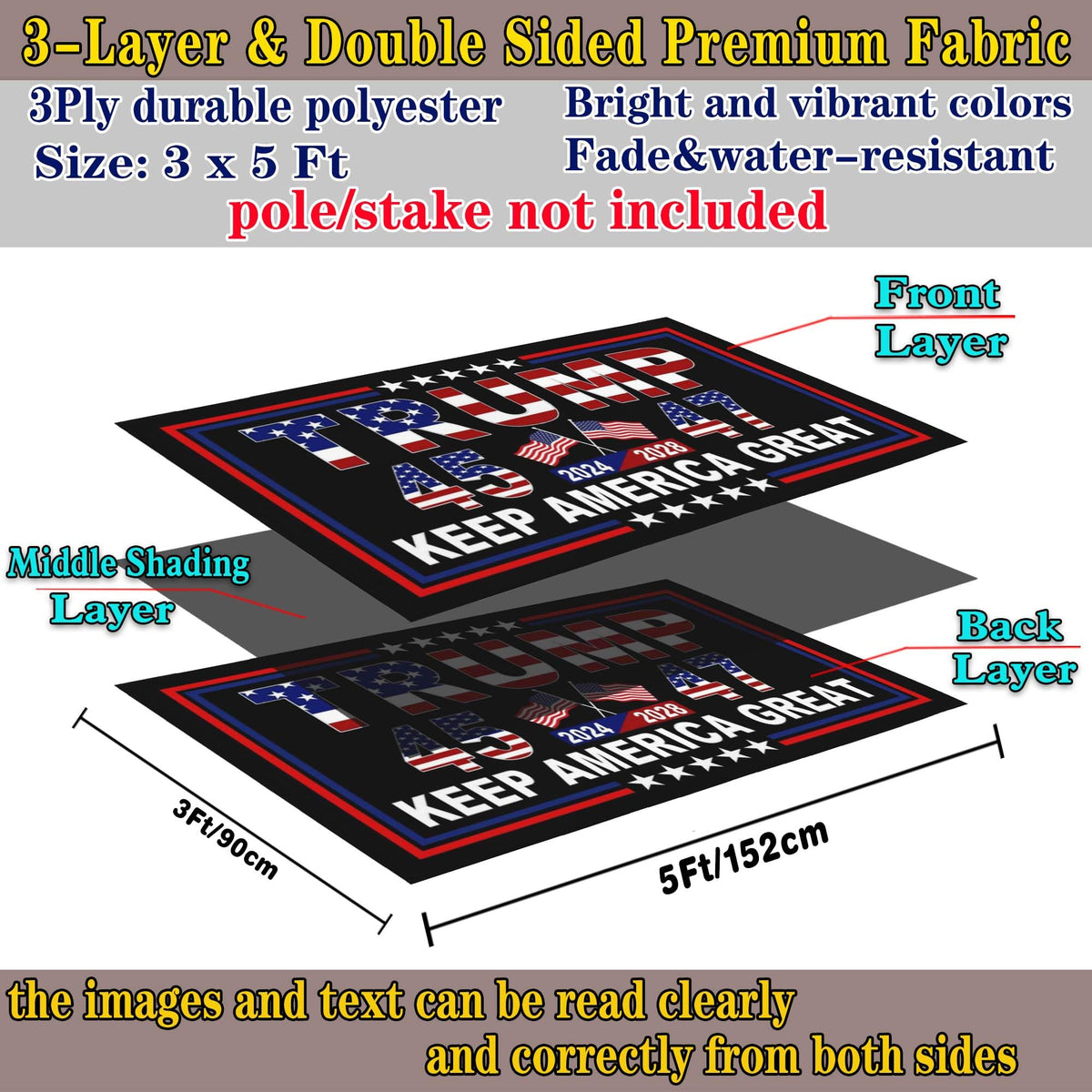 NASIAN flag durable polyester with UV coating resists fading in sun