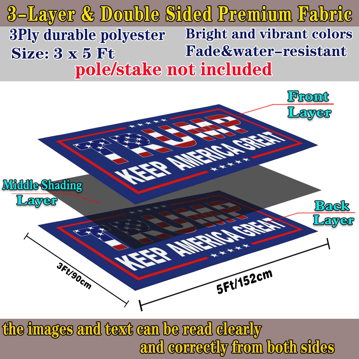 NASIAN brass grommets reinforced edges flag 3x5 ft for durable mounting