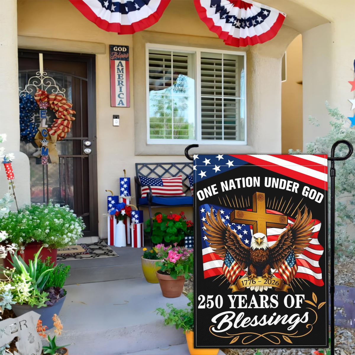 NASIAN USA flag double-sided print reads correctly from either direction.
