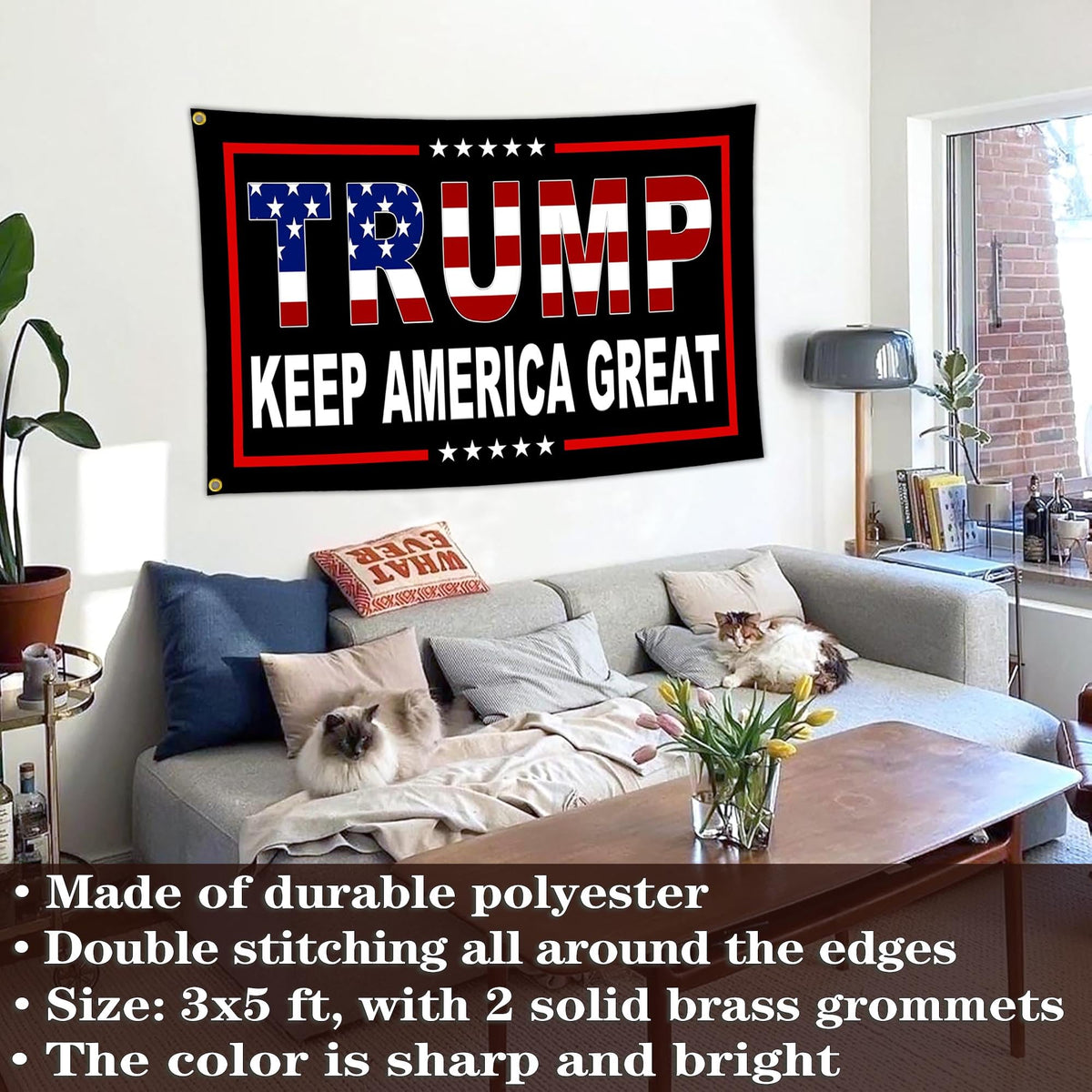 NASIAN waterproof UV-coated flag stays vivid in sun and rain.