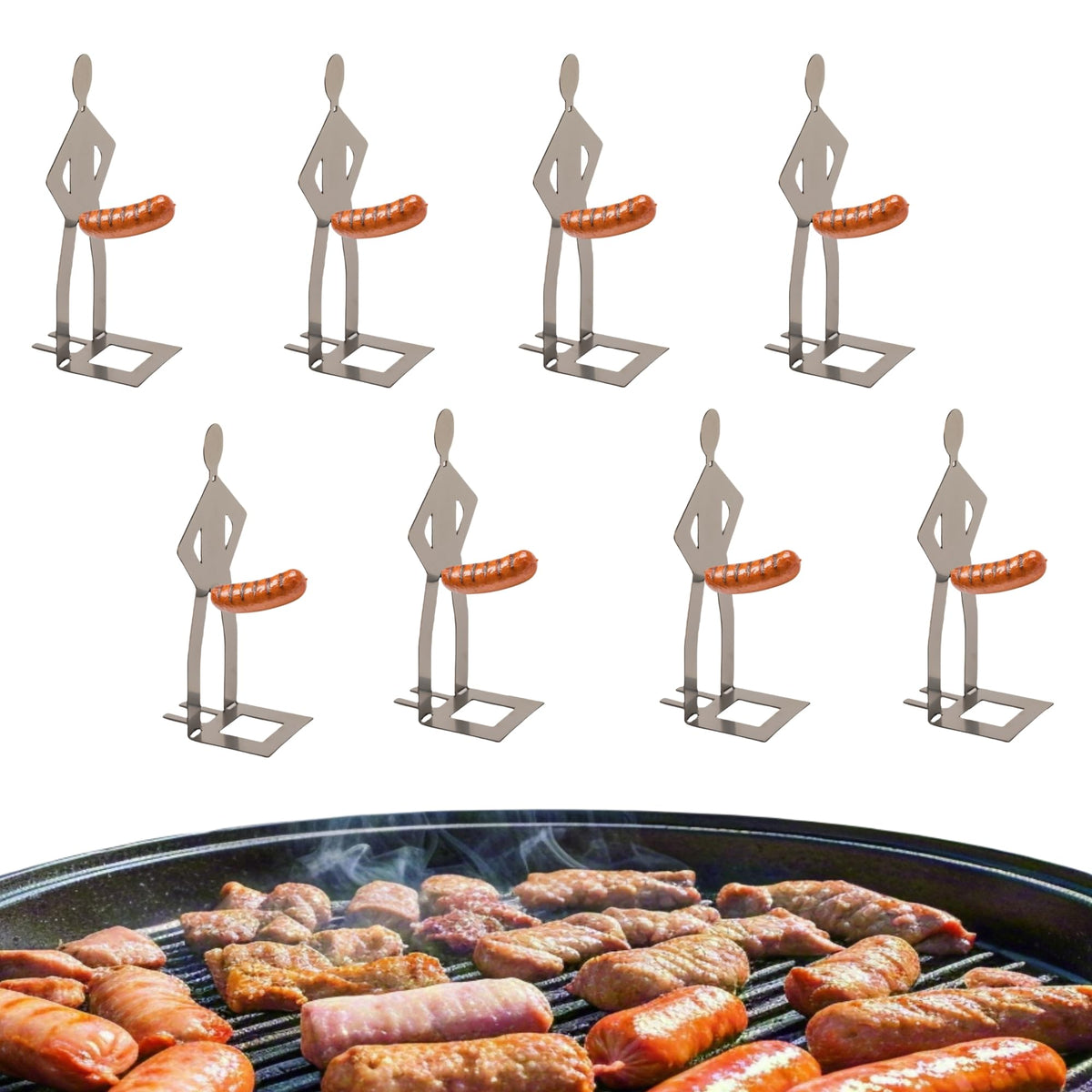 Natalieenati 8-piece hot-dog holder set for secure upright roasting and even grilling