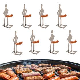 Natalieenati 8-piece hot-dog holder set for secure upright roasting and even grilling