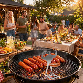 NatalieEnati funny grill accessories on a picnic table add fun and style.