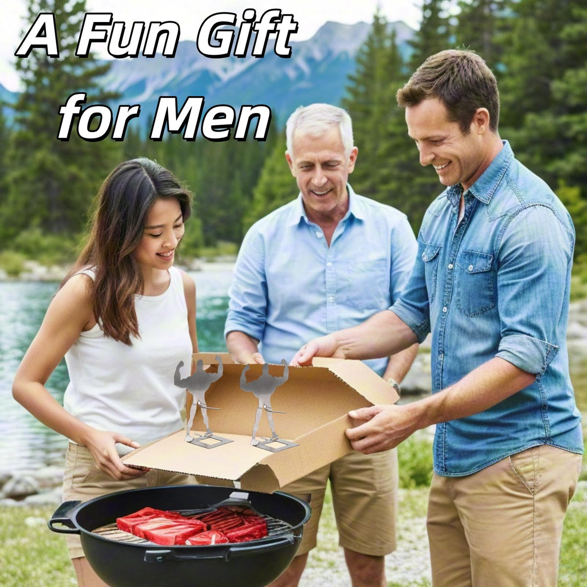 NatalieEnati muscle-man holders staged as a gift-ready grill accessory for dad.