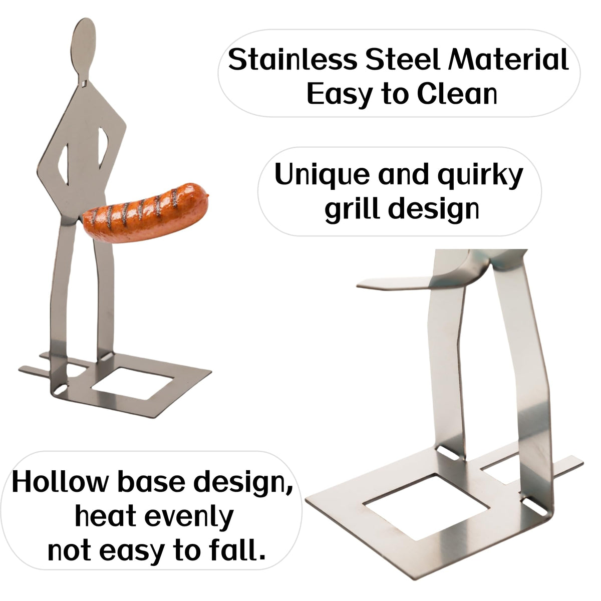 Natalieenati stainless-steel hotdog stand offering durable, reusable grilling support