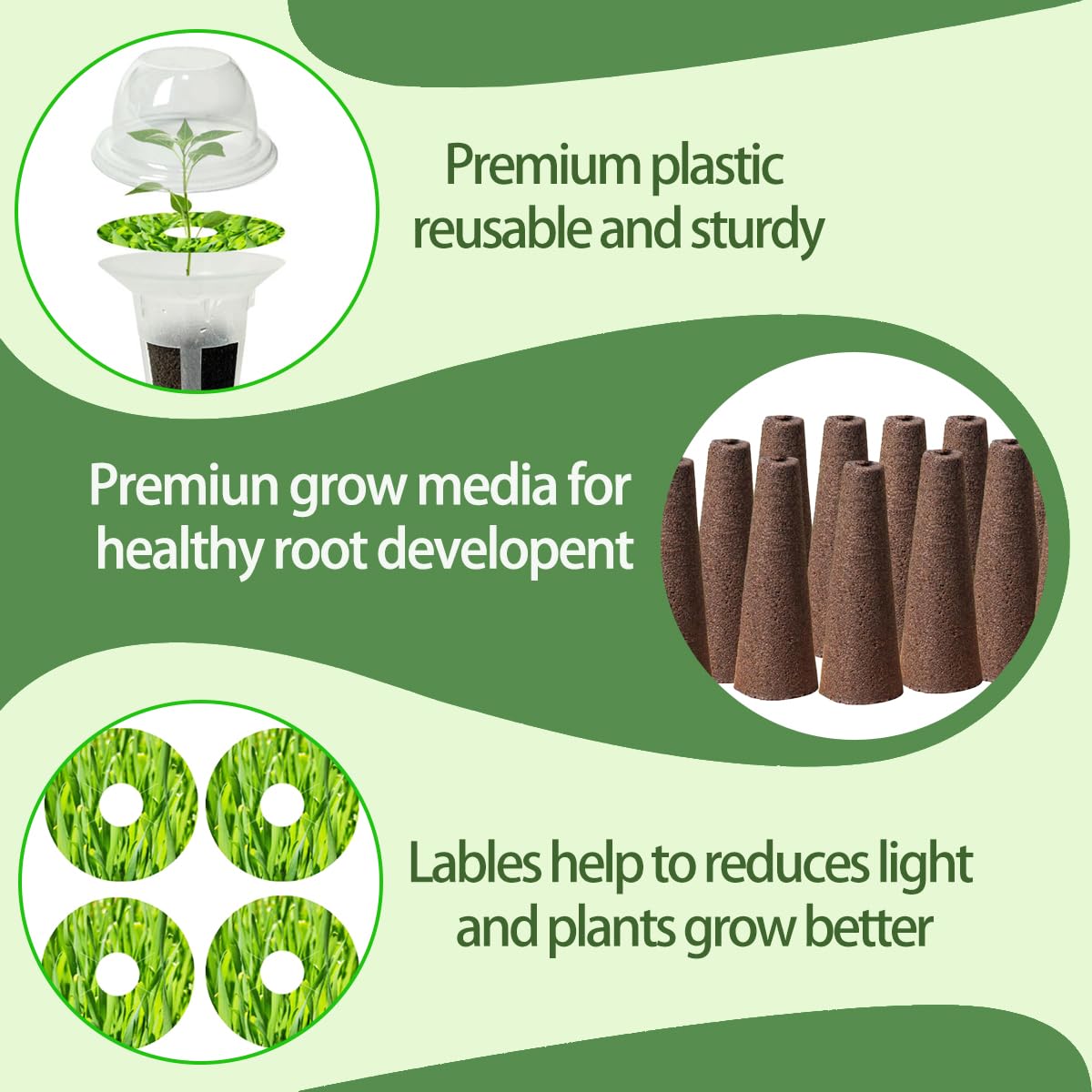 Natalolo reusable grow baskets support germination in hydroponics systems