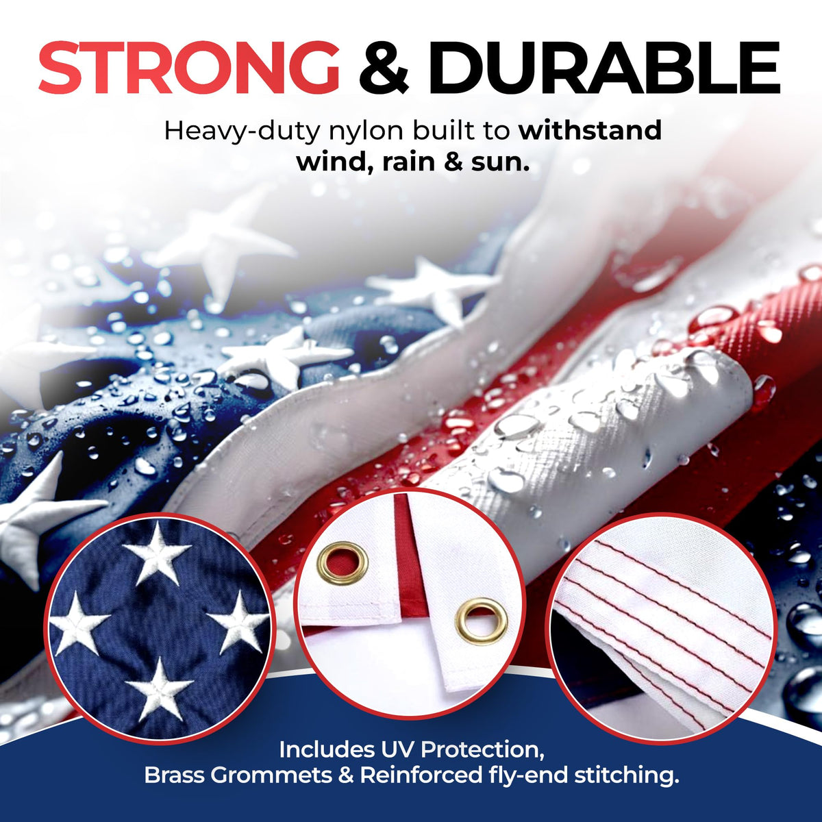 NatFlag American flag crafted from heavyweight polyester for weather resistance