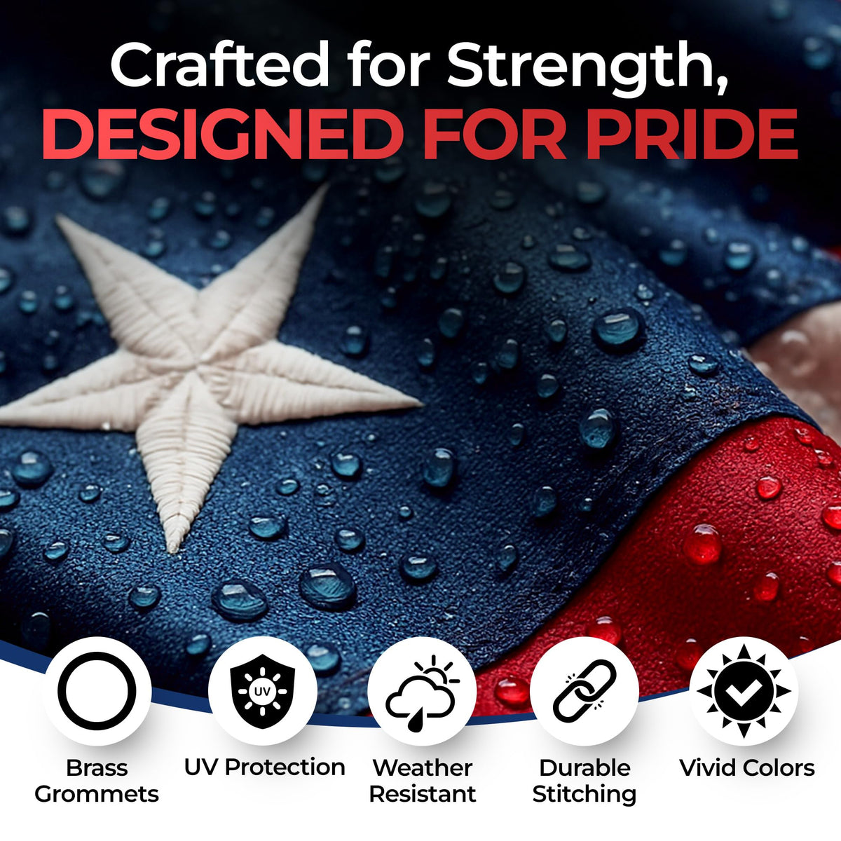 NatFlag American flag with reinforced header for durable outdoor mounting