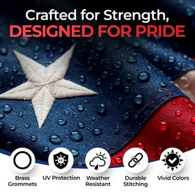 NatFlag American flag with reinforced header for durable outdoor mounting