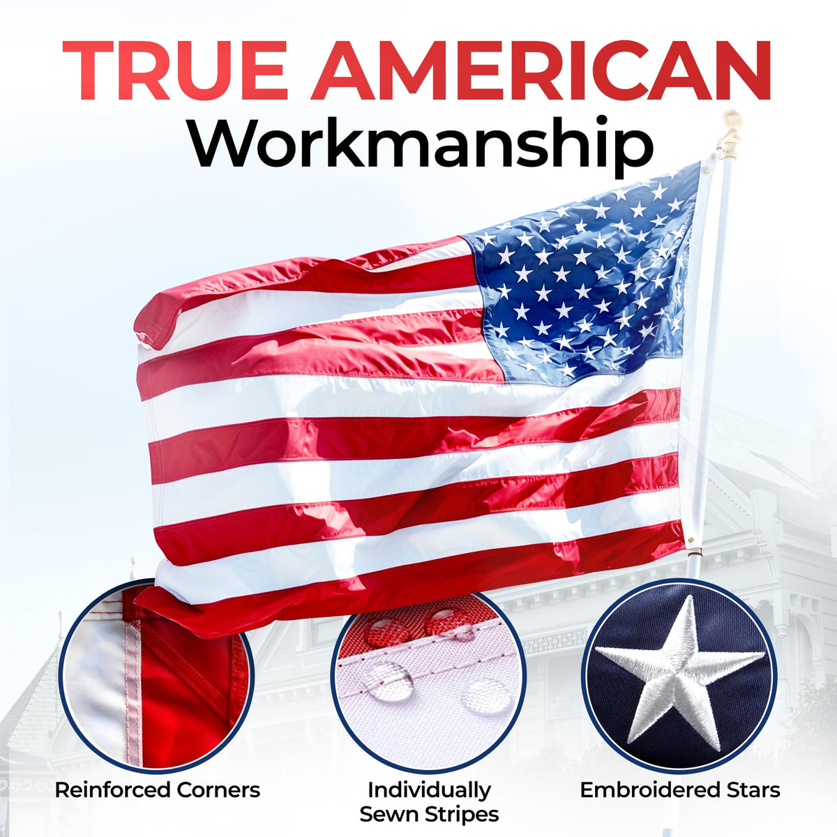 NatFlag American flag with UV protection to maintain color in sunlight