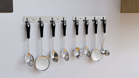 NATIKON stainless steel rack hanger closeup hooks—durable hooks suitable for grill tools.