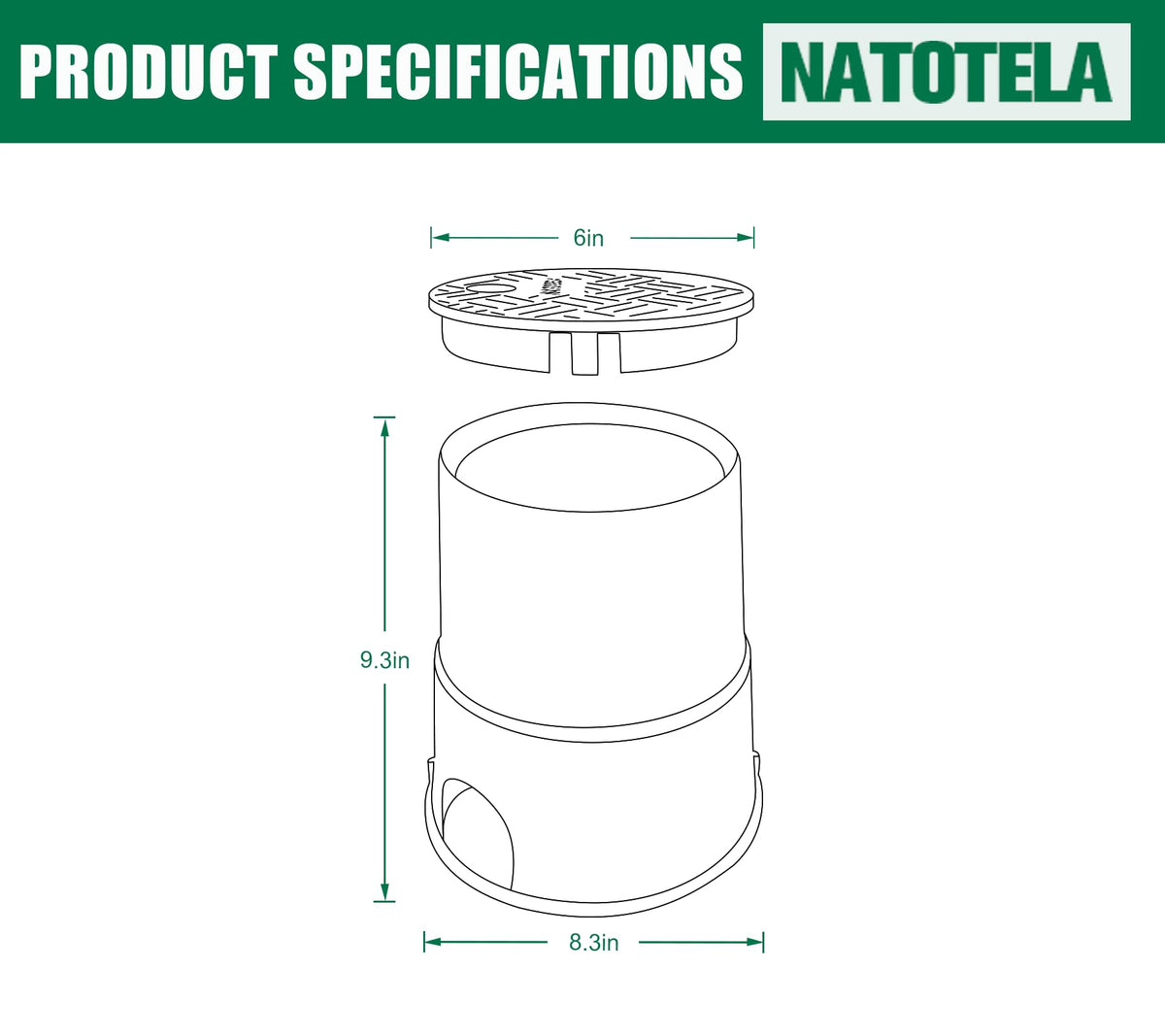 Natotela garden yard valve box cover suitable for outdoor spaces