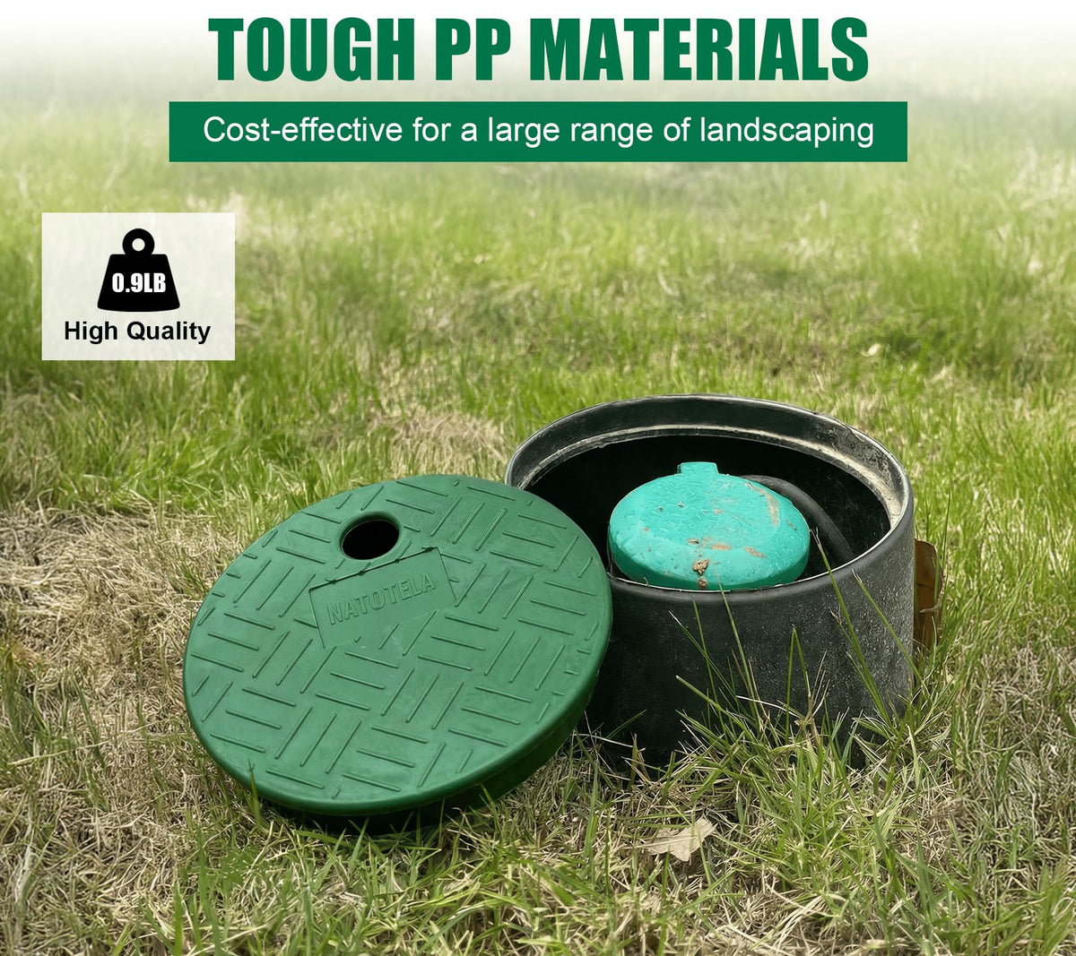Natotela outdoor sprinkler box with anti-slip surface for safe handling