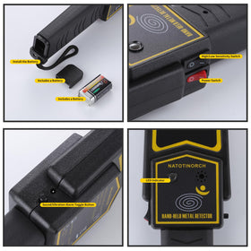 Natotinorch detector with adjustable sensitivity filters larger items effectively.