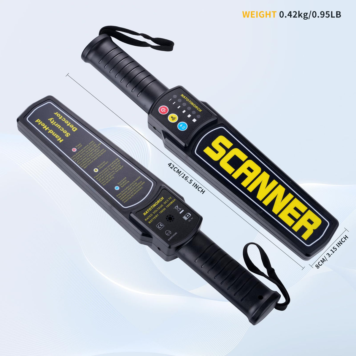 Natotinorch wand shows six-sensitivity LED indicators for precise detection