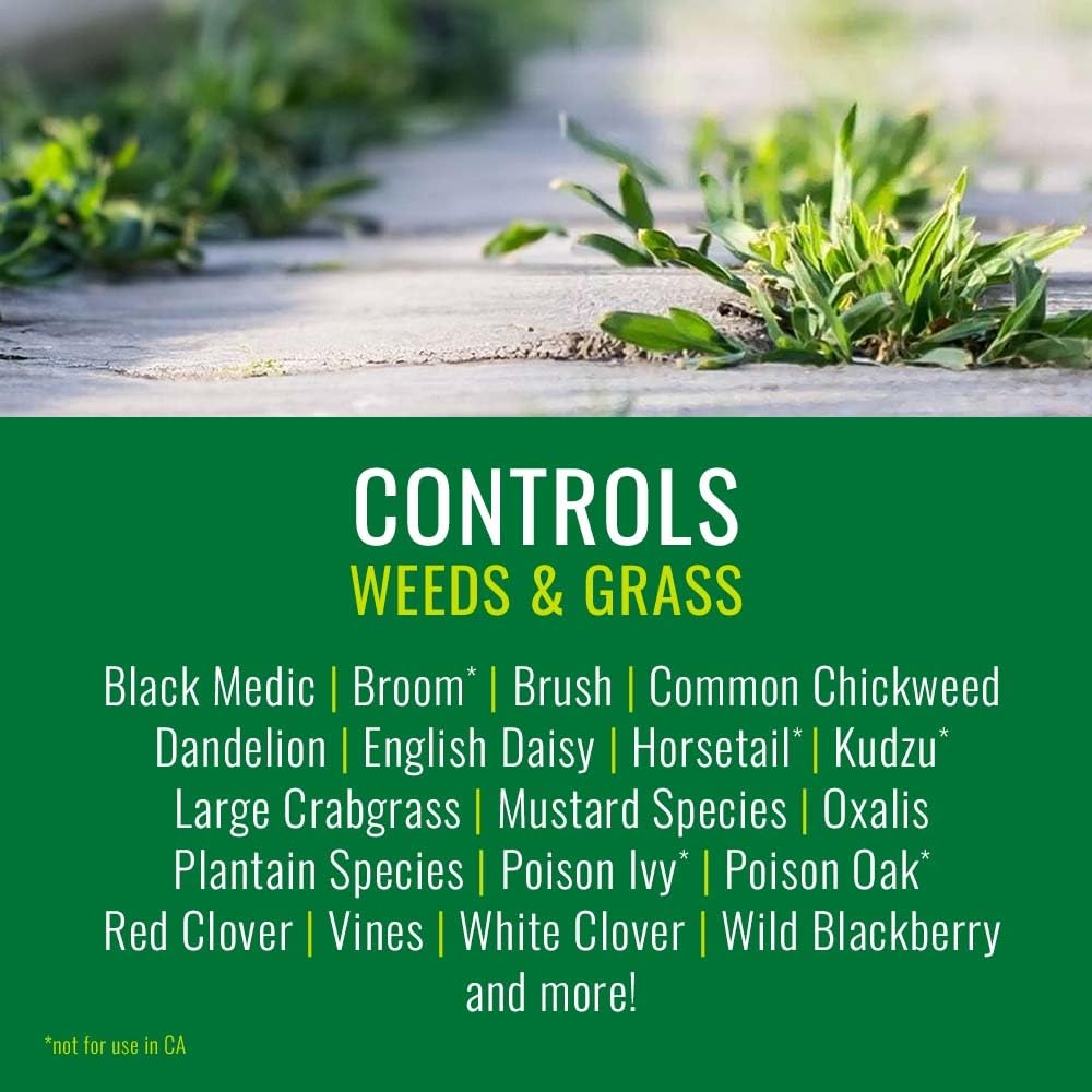 Natria weed killer spray mist applied on a garden bed for quick action