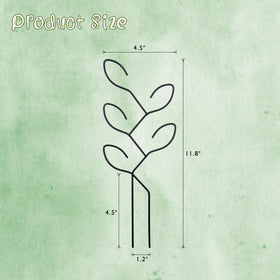 Natrlart leaf shape trellis closeup shows sturdy black coated wire and decorative leaves