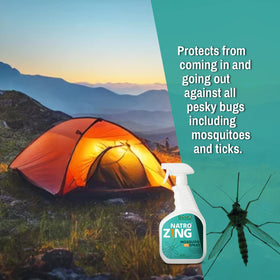 NatroZing spray near standing water to protect larvae exposure.
