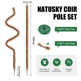 NATSUKY jute rope roll provides adjustable ties for quick training of stems.