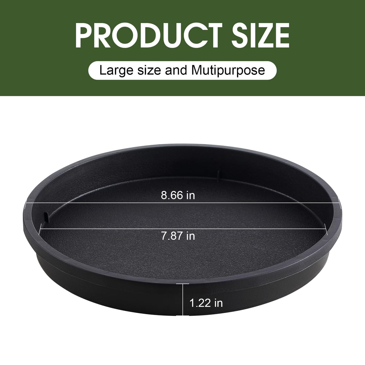 NATSUKY 8inch round saucer side view; deep lip helps prevent spills.