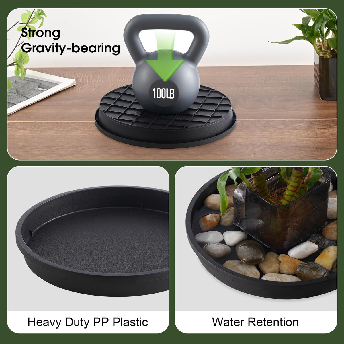 NATSUKY indoor-use saucer; floor protection prevents water damage.