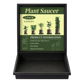 NATSUKY square saucer 10inch 2-pack protects floors while displaying potted plants