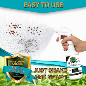 Natural Armor ready-to-use spray action demonstrates simple outdoor application for yard protection