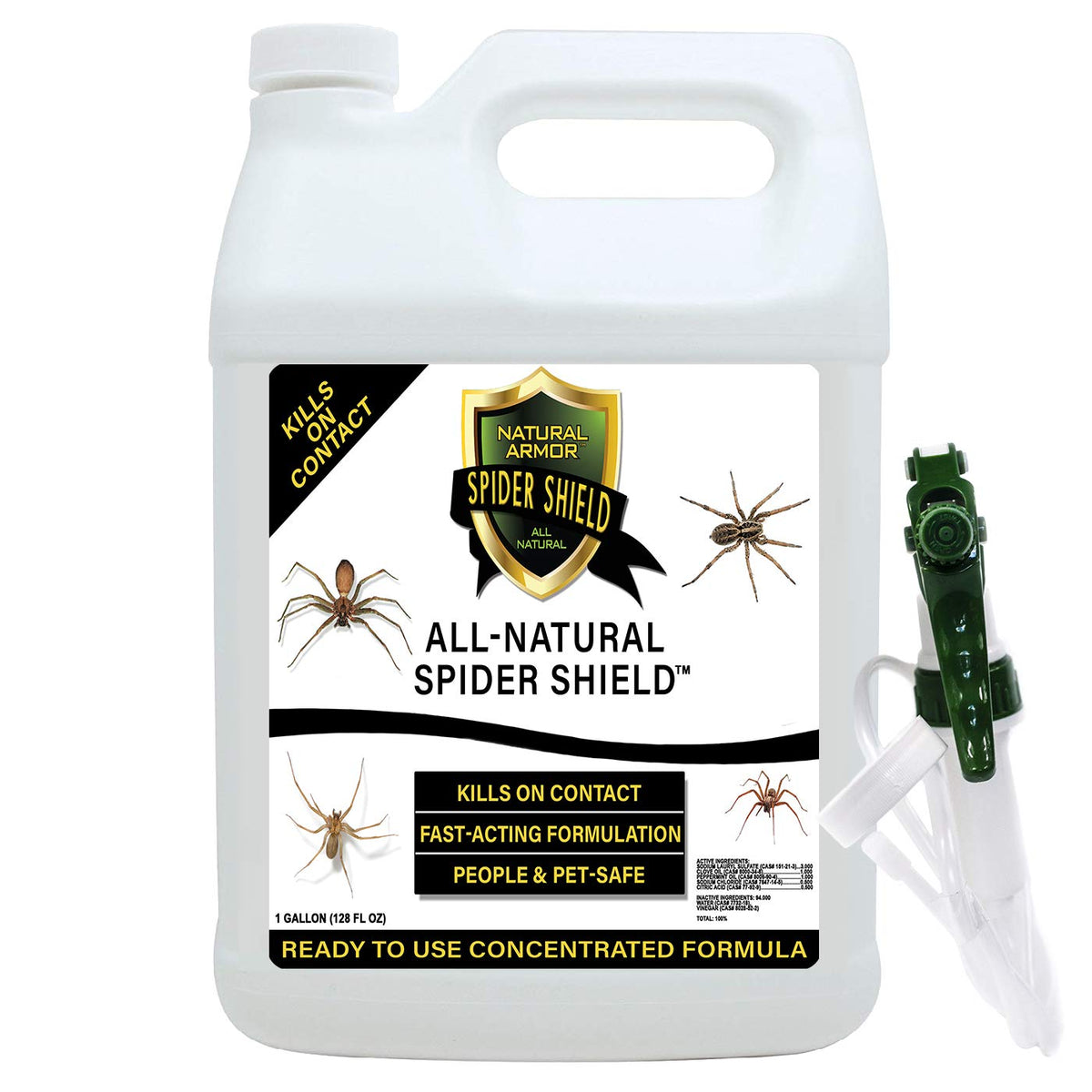 Natural Armor spider killer spray bottle with trigger for home use.