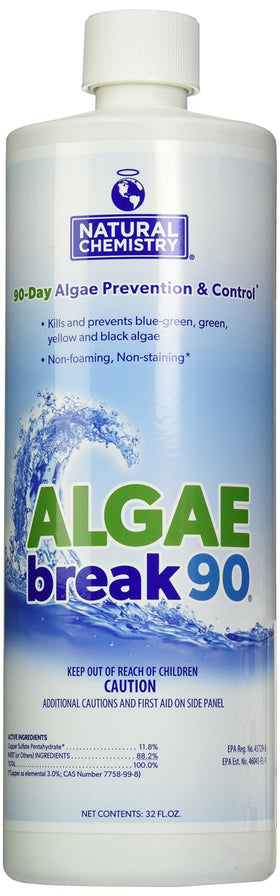 Natural Chemistry Algae Break 90 bottle ready for 90 day algae prevention in pools