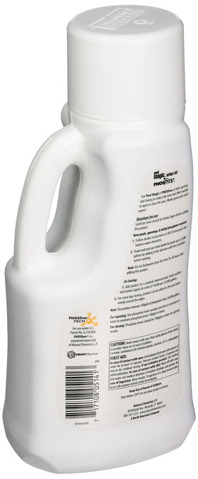 Natural Chemistry Pool Magic + PHOSfree water-treatment scene highlights improved water clarity and low phosphate levels