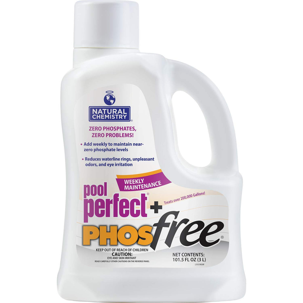 Natural Chemistry Pool Perfect + Phosfree 3 L bottle removes phosphates for clearer pool water