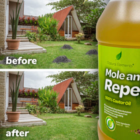 Natural Elements Mole and Vole Repellent provides wide lawn coverage for large spaces.