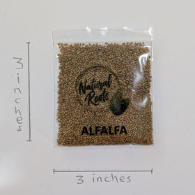 Natural Roots alfalfa sprouting seeds in packets for vibrant, crunchy sprouts at home.