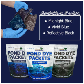 Natural Waterscapes blue tint visible in treated pond water