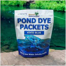 Natural Waterscapes packets ready for use beside a pond