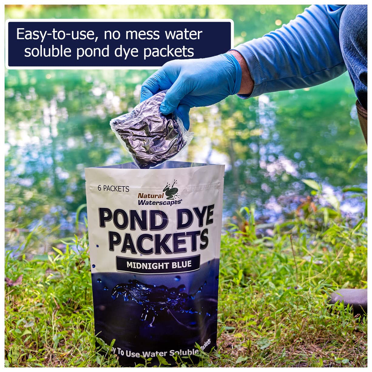 Natural Waterscapes dye offers UV protection for pond water