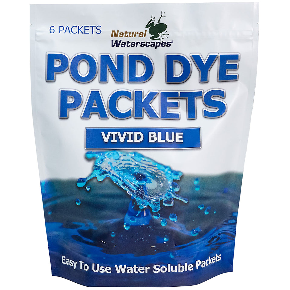 Natural Waterscapes Vivid Blue pond dye packets color water safely and evenly