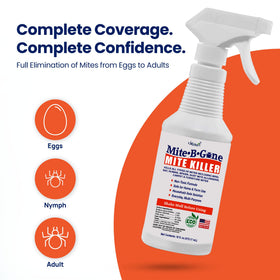 Naturasil Mite-B-Gone label closeup showing natural plant-based formula