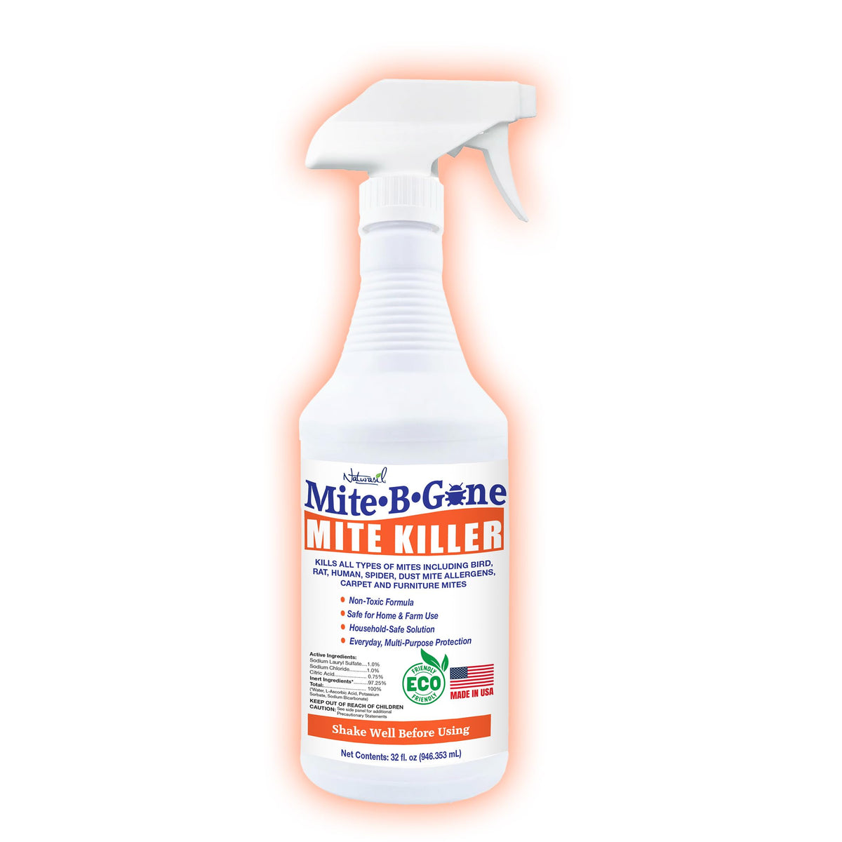 Naturasil Mite Killer Spray 32oz bottle ready for home mite control.