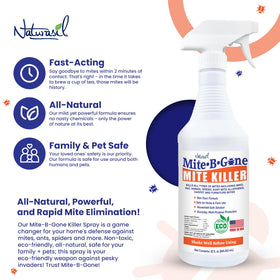 Spraying on bedding to reduce mites safely and effectively.