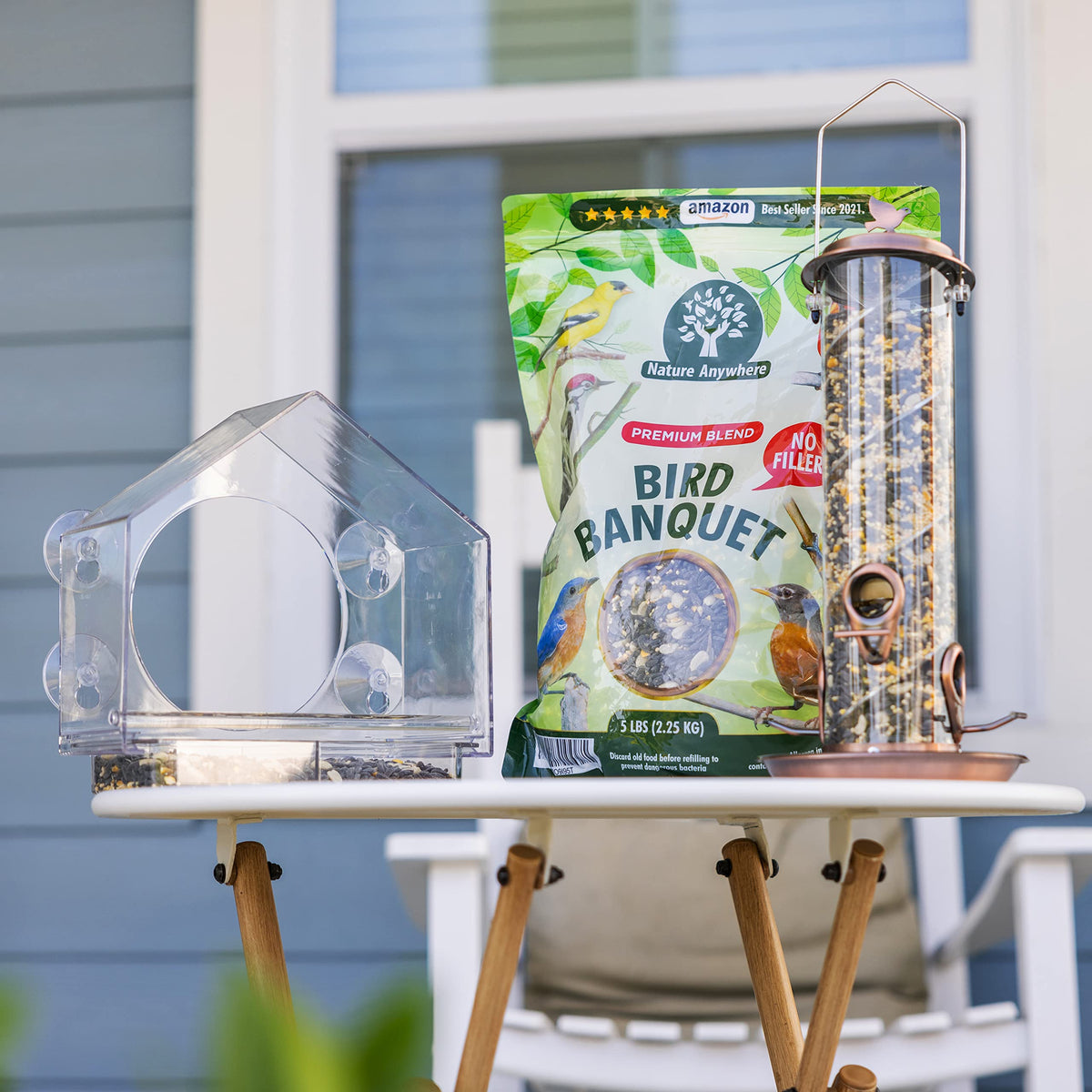 Nature Anywhere Cardinals and Finches seed blend for common backyard visitors.