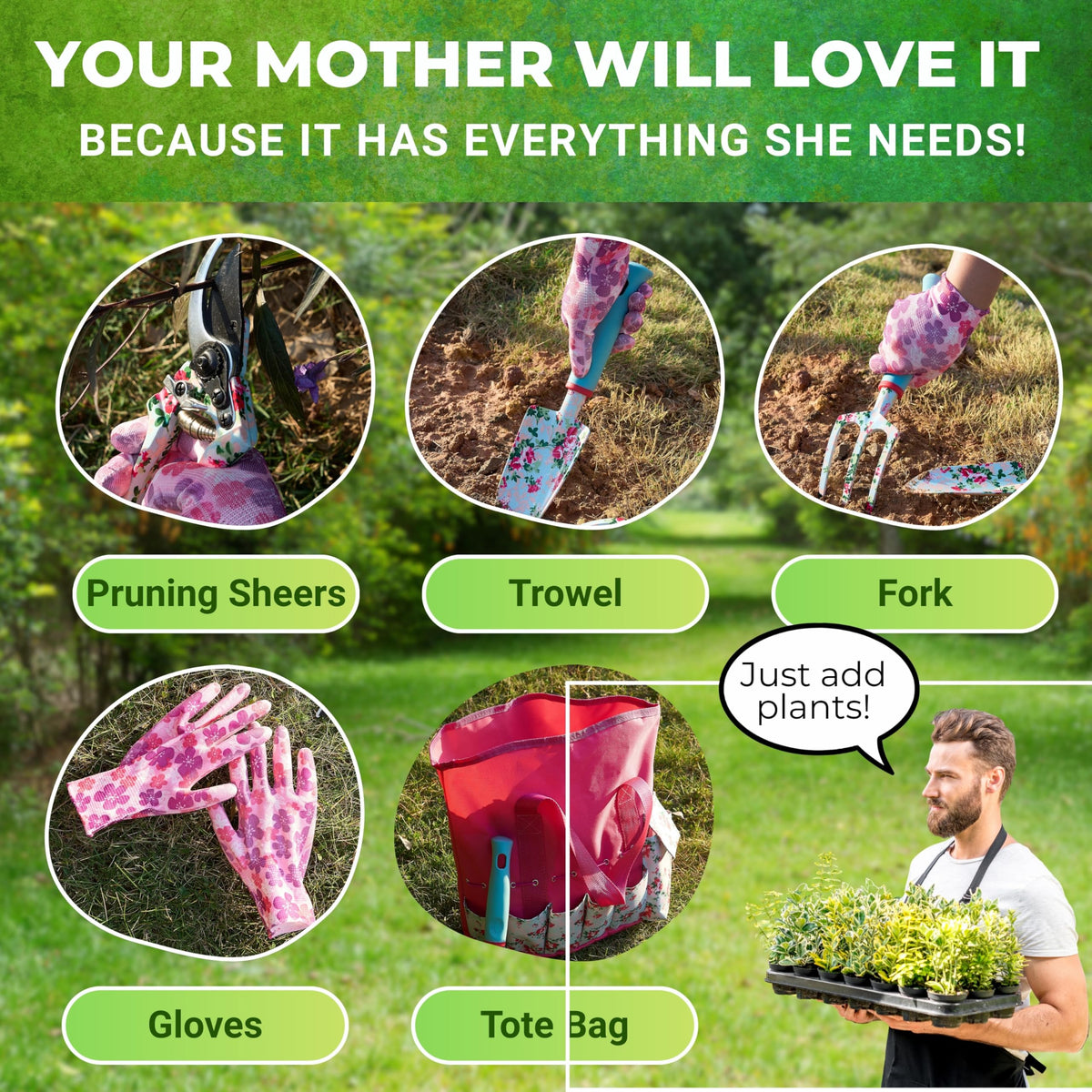 Nature Anywhere women gardening gloves protecting hands during weeding and planting.