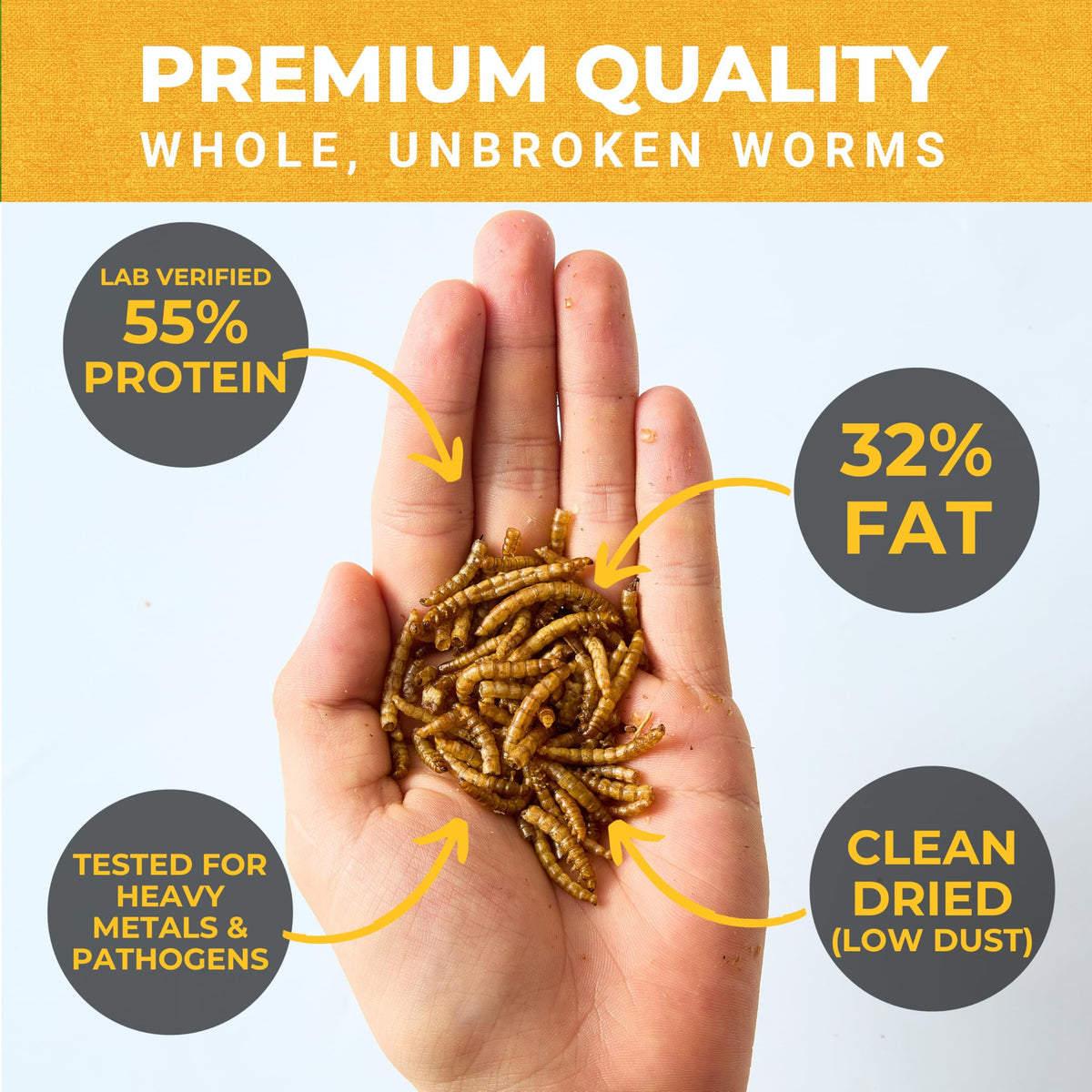 Nature Anywhere Mighty Mealworm bag seal closure highlights easy reclosure after use.
