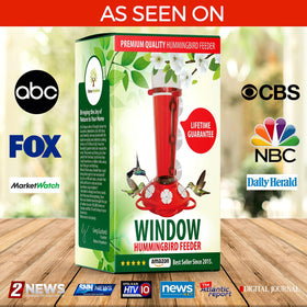 Nature Anywhere window-mount feeder provides close-up viewing from indoors.