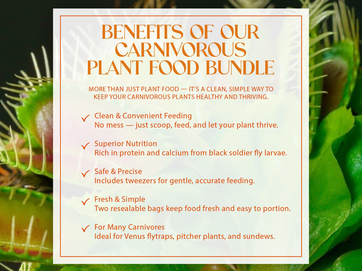 Nature Gift Store dried larvae reduce waste and mold risk for plants.