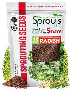 Nature Jims radish sprout seeds bag for quick home sprouts
