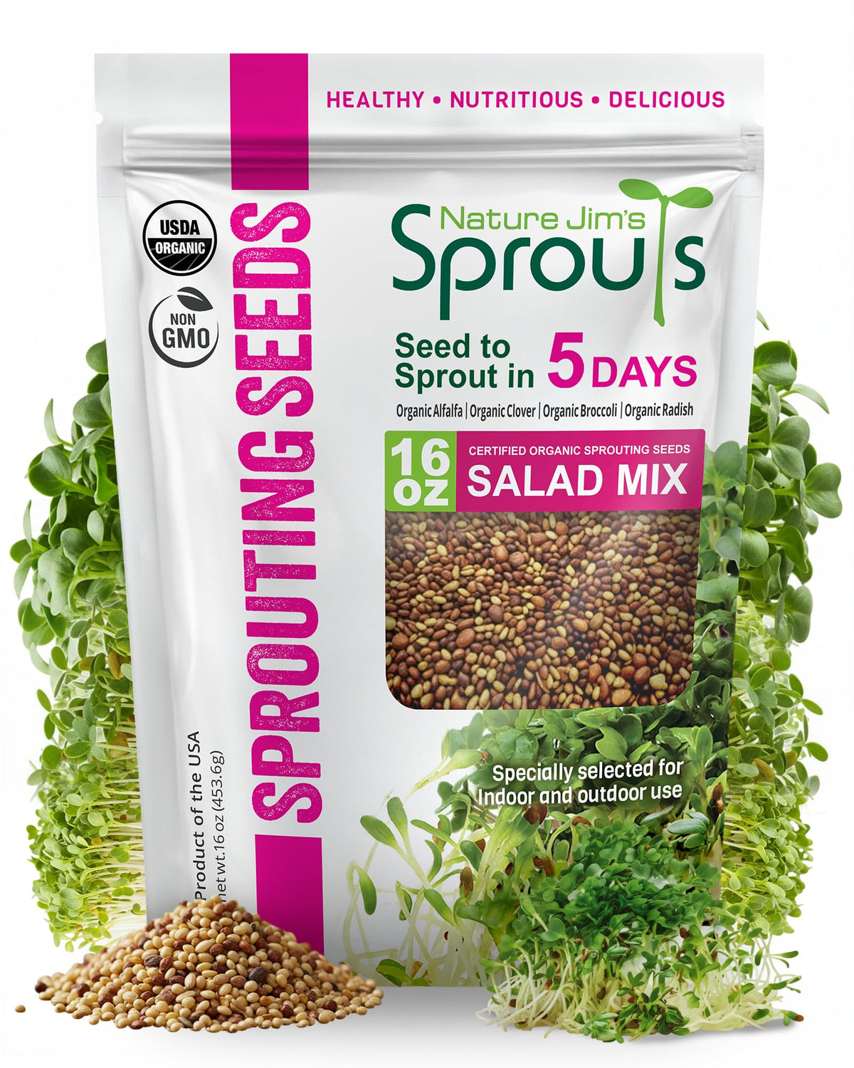Nature Jims Sprouts broccoli sprout seeds for quick, nutrient-rich microgreens at home