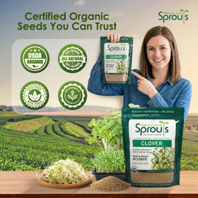 Nature Jims Sprouts clover seeds USA-grown ready to sprout at home