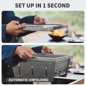 Naturehike charcoal grill with tongs and carry bag for convenient picnics