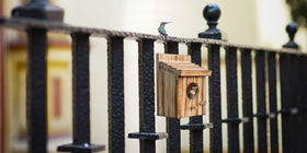 NATUREYLWL small bird residence wood offers durable habitat.